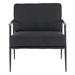 Eclipsio Leisure Lounge Arm Chair with Metal Frame - Black Chenille Fabric - CAB1655