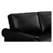 Morton 59" Loveseat - Black Faux Leather - Brown Finish Legs - CAB1656