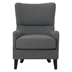 Vynah Modern Upholstered Armchair with Solid Leg - Charcoal Fabric - Birch Wood Legs