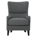 Vynah Modern Upholstered Armchair with Solid Leg - Charcoal Fabric - Birch Wood Legs - CAB1664