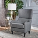 Vynah Modern Upholstered Armchair with Solid Leg - Charcoal Fabric - Birch Wood Legs - CAB1664