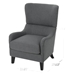 Vynah Modern Upholstered Armchair with Solid Leg - Charcoal Fabric - Birch Wood Legs - CAB1664