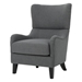 Vynah Modern Upholstered Armchair with Solid Leg - Charcoal Fabric - Birch Wood Legs - CAB1664