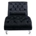 Kendal Accent Sofa - Black Velvet Fabric - Solid Acrylic Legs