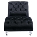 Kendal Accent Sofa - Black Velvet Fabric - Solid Acrylic Legs - CAB1673