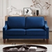 Willowbrook Modern Loveseat Sofa - Navy Velvet Fabric - Espresso Finish Wooden Legs - CAB1680