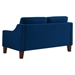 Willowbrook Modern Loveseat Sofa - Navy Velvet Fabric - Espresso Finish Wooden Legs - CAB1680