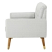 Nebula Club Chair - Light Grey Fabric - Rubberwood Legs with Gold Tips - CAB1681