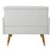 Nebula Club Chair - Light Grey Fabric - Rubberwood Legs with Gold Tips - CAB1681