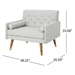 Nebula Club Chair - Light Grey Fabric - Rubberwood Legs with Gold Tips - CAB1681