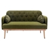 Veltara Loveseat - Green Velvet - Metal Feet