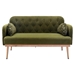 Veltara Loveseat - Green Velvet - Metal Feet - CAB1687