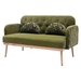 Veltara Loveseat - Green Velvet - Metal Feet - CAB1687