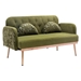 Veltara Loveseat - Green Velvet - Metal Feet - CAB1687