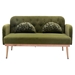 Veltara Loveseat - Green Velvet - Metal Feet - CAB1687