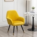 Ovation Accent Chair - Yellow Velvet Upholstery - Black Beech Wood Legs with Gold Accents - CAB1693