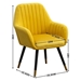 Ovation Accent Chair - Yellow Velvet Upholstery - Black Beech Wood Legs with Gold Accents - CAB1693