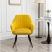 Ovation Accent Chair - Yellow Velvet Upholstery - Black Beech Wood Legs with Gold Accents - CAB1693