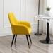 Ovation Accent Chair - Yellow Velvet Upholstery - Black Beech Wood Legs with Gold Accents - CAB1693