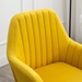 Ovation Accent Chair - Yellow Velvet Upholstery - Black Beech Wood Legs with Gold Accents - CAB1693