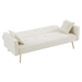 Fableton 73" Convertible Folding Futon Sofa Bed - Cream White Velvet - Gold Metal Legs - CAB1695