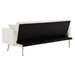 Fableton 73" Convertible Folding Futon Sofa Bed - Cream White Velvet - Gold Metal Legs - CAB1695