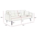 Fableton 73" Convertible Folding Futon Sofa Bed - Cream White Velvet - Gold Metal Legs - CAB1695