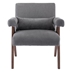 Petaline Accent Chair - Gray Fabric - Walnut Finish Legs