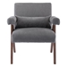 Petaline Accent Chair - Gray Fabric - Walnut Finish Legs - CAB1701