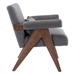 Petaline Accent Chair - Gray Fabric - Walnut Finish Legs - CAB1701