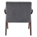 Petaline Accent Chair - Gray Fabric - Walnut Finish Legs - CAB1701