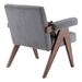 Petaline Accent Chair - Gray Fabric - Walnut Finish Legs - CAB1701