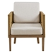 Grassland Accent Arm Chair - Natural Rattan - Linen Fabric - CAB1703