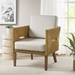 Grassland Accent Arm Chair - Natural Rattan - Linen Fabric - CAB1703