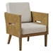 Grassland Accent Arm Chair - Natural Rattan - Linen Fabric - CAB1703