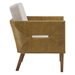 Grassland Accent Arm Chair - Natural Rattan - Linen Fabric - CAB1703