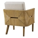 Grassland Accent Arm Chair - Natural Rattan - Linen Fabric - CAB1703