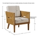 Grassland Accent Arm Chair - Natural Rattan - Linen Fabric - CAB1703