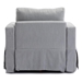 Davenport 34" Single Seat Module - Light Grey Linen - Rubberwood Frame - CAB1706