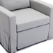 Davenport 34" Single Seat Module - Light Grey Linen - Rubberwood Frame - CAB1706