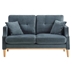 Torvill Loveseat 2 Seater Sofa - Dark Blue Fabric - Wood Legs