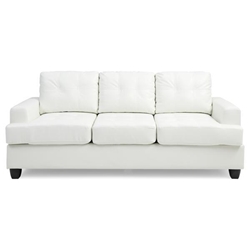 Yarmouth 79" Sofa - White Micro Suede Fabric - Kiln Dried Hardwood Frame 