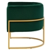 Bijou Accent Chair with Curved Backrest and Golden Metal Stand - Emerald Velvet - CAB1723