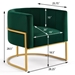 Bijou Accent Chair with Curved Backrest and Golden Metal Stand - Emerald Velvet - CAB1723