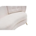 Soranda 64" Loveseat - White Polyester Velvet Fabric - Golden Metal Legs - CAB1754