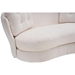 Soranda 64" Loveseat - White Polyester Velvet Fabric - Golden Metal Legs - CAB1754