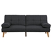 Wakefield 71" Adjustable Sofa Bed - Black Polyfiber - Solid Wood Legs - CAB1756