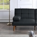 Wakefield 71" Adjustable Sofa Bed - Black Polyfiber - Solid Wood Legs - CAB1756