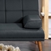 Wakefield 71" Adjustable Sofa Bed - Black Polyfiber - Solid Wood Legs - CAB1756