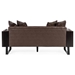 Chronos 72" Sofa - Dark Brown Faux Leather - Iron Sled Legs - CAB1765